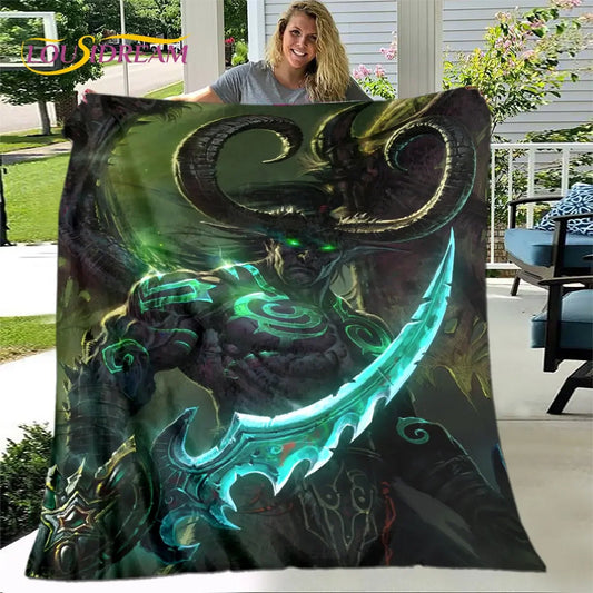 World of Warcraft, WOW-gamegamer zachte pluche deken, flanellen deken, plaid voor woonkamer, slaapkamer, bed, sofa en picknickkleed