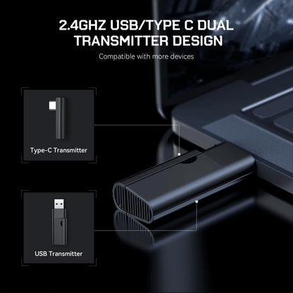 EKSA G19BT 2.4GHz Wireless RGB Headphones With Mic USB/type C Transmitter Over-Ear Gaming Headset