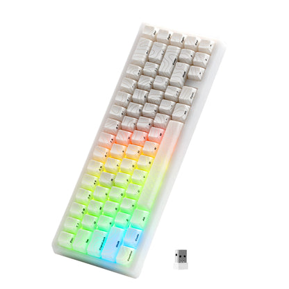 XVX Wireless Mechanical Keyboard M67 JadeStone With IMD-Tech Keycaps Tri-Mode Topographic White Gamer Keyboard Gasket Design
