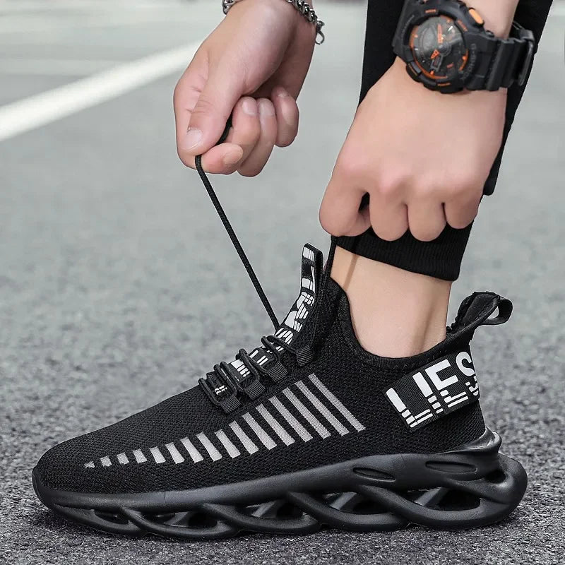 MAEDEF-Baskets confortables et décontractées en maille pour homme, chaussures de course respirantes à plateforme, de sport, de marche et de tennis