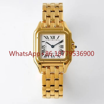 2026 Custom Women Luxury Brand Square Roman Dial Gold And Silver Women's Steel With Diamond Case Quartz Movement Watches