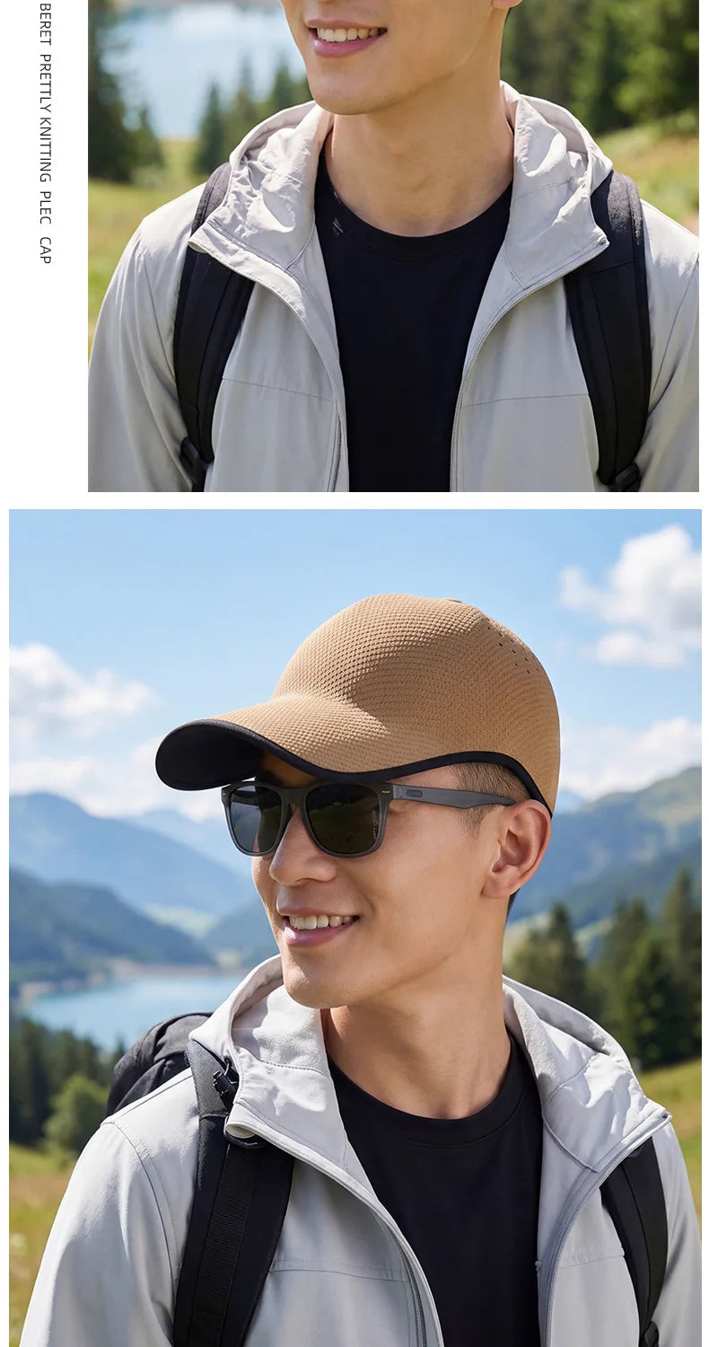 Seamless Baseball Cap for Men Quick Drying Packable Sports Hat Outdoor Fishing Climbing Sport Lightweight Visor Cap Sun Hat