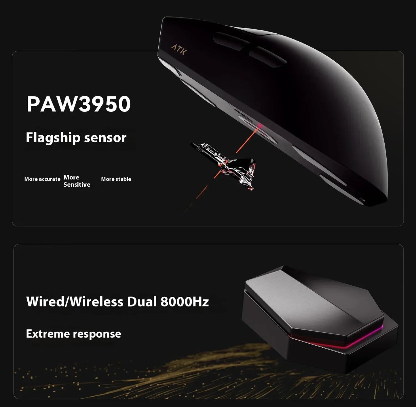 ATK Blazing Sky X1/X1V2 trådløs gamermus 8K med lav latenstid, letvægts FPS Liekong e-sport gamingmus, brugerdefineret pc-tilbehør