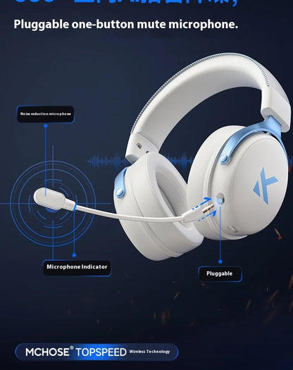MCHOSE V9 Pro Wireless Gaming Headset – Bluetooth Noise Cancelling Headphones with Microphone, Low Latency Audio & Deep Dynamic Sound