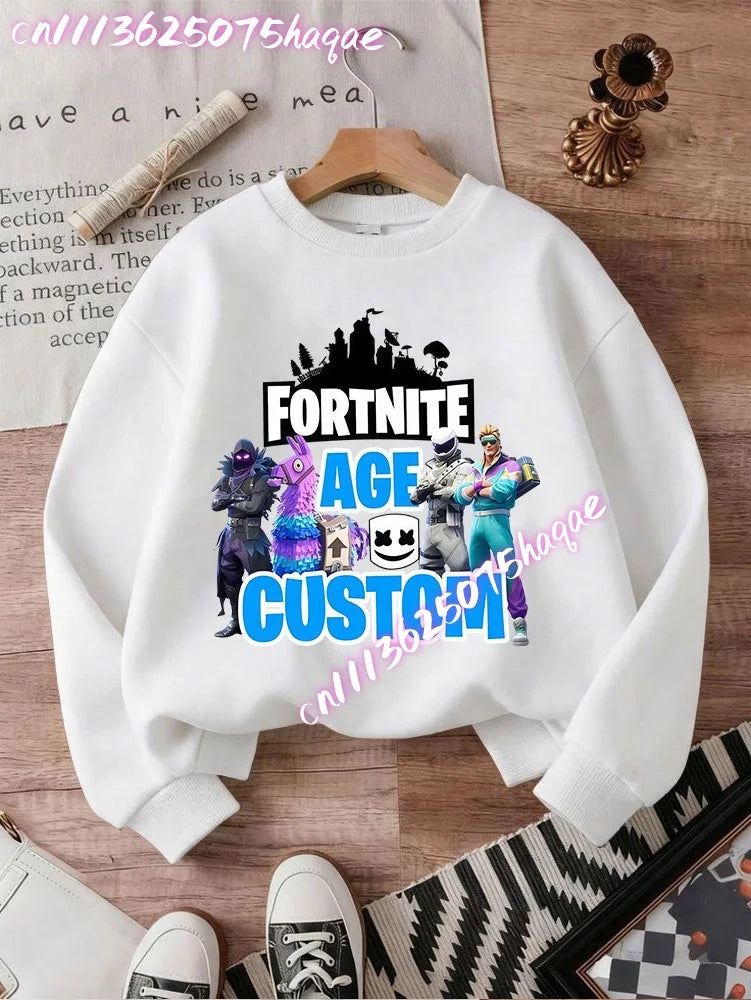 2026 Fortnites Kids Hooded Coats Anime Fortress Night Sweatshirts Game Spring Autumn Hoodies Sportwear Children Clothes Gift
