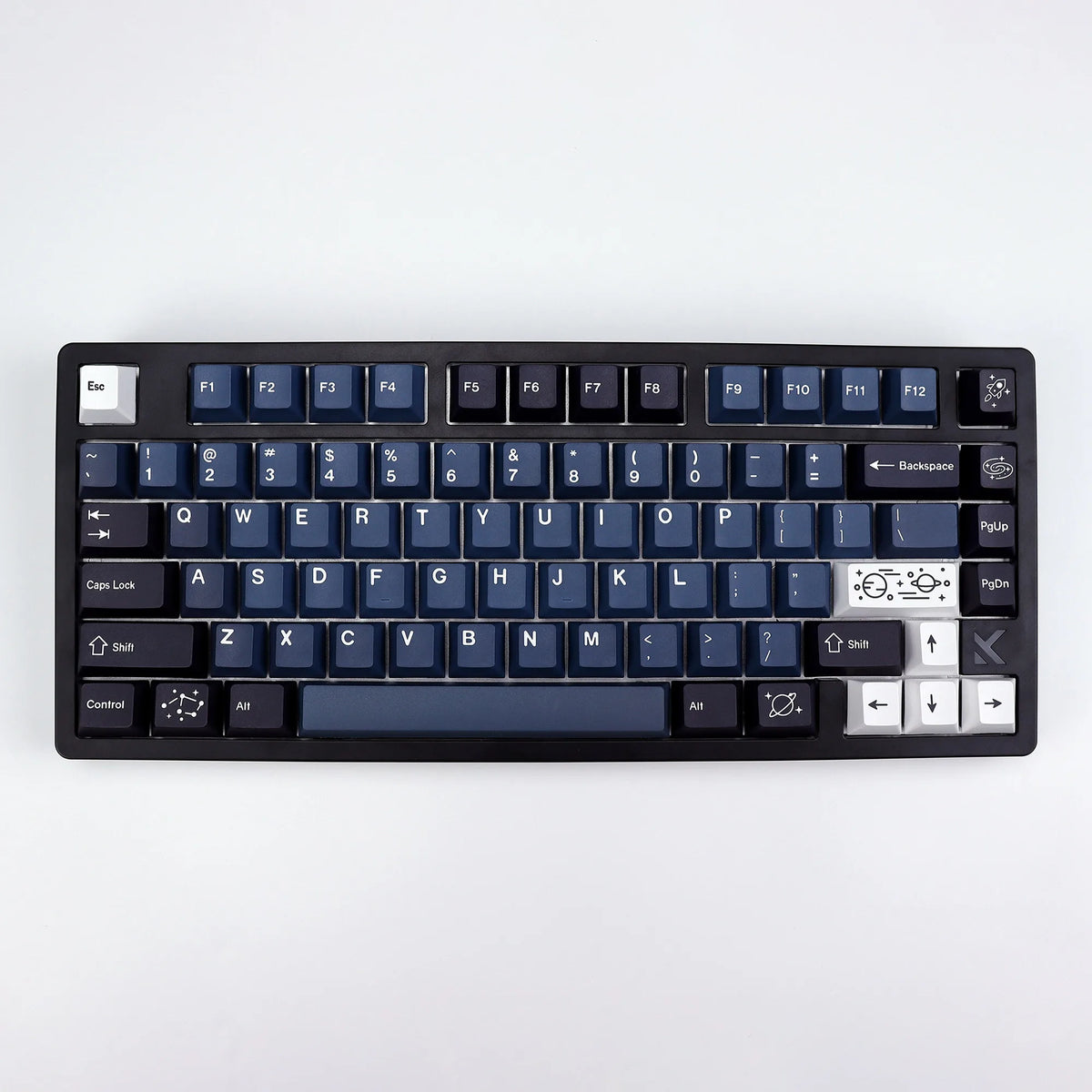 „KBDiy Clone GMK Galaxy“ PBT retro klavišų dangteliai, skirti „Aula 60“ mechaninei klaviatūrai, žaidėjams, su atskirtu tarpo klavišu, „Cherry“ profilio „Alice“ klavišų dangteliai
