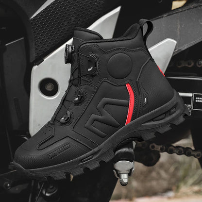 Bottes de moto imperméables pour hommes, chaussures de cyclisme pour Motocross, course de moto tout-terrain, Anti-chute, équipement respirant doux