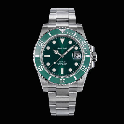 Sugess Men of Watch Automatic Mechanical ST2130 Movement Wristwatches 200M Water Resistant Sapphire Crystal Adjust Clasp S421