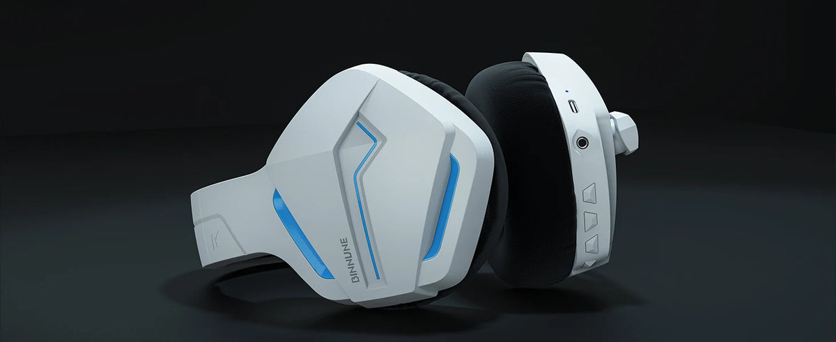 Casque de jeu sans fil BINNUNE avec 2,4 GHz pour PS5, PS4, Switch, FPS Gamers casques de jeu Bluetooth 5.3 avec micro antibruit