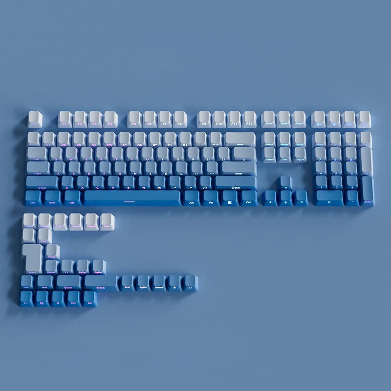 OEM Profile Gradient Side Printed Shine Through Keycaps PBT Double Shot Keycap For Mechanical Gamer Keyboard Black Gray Key Caps