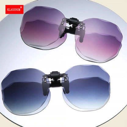 Women Sunglasses Clip-on Polarized Optical Glasses Clip Diamond Cut Mirror Eyeglasses Anti-UV Driving Sunglasses 2026 Trendy