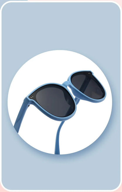 3-12 Years Kids Polarized Sunglasses Boys' Cool Girls Soft TPEE Frame Cat Eye Design Fashion Sun UV400 Protection Oval Glasses