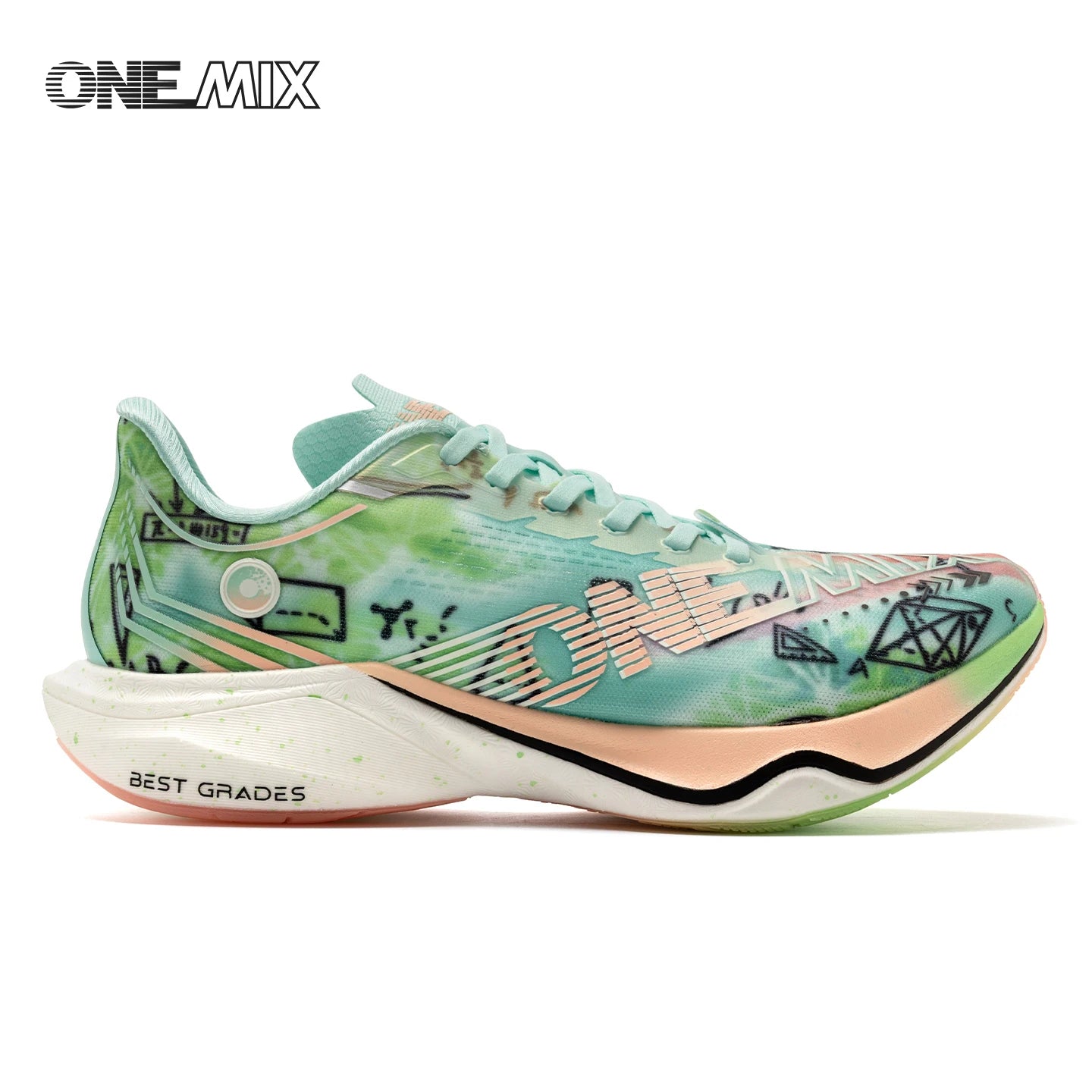 ONEMIX Nylon Carbon Board Marathon Running Racing Shoes, Professional Stable Support, Shock Relief, Ultra-light Rebound Sneakers