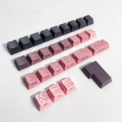 Topographic 4.0 Side Printed Keycaps Cherry Profile Double Shot PBT Keycaps for MX Switch Mechanical Keyboard with ISO Enter Shine Through Keycaps