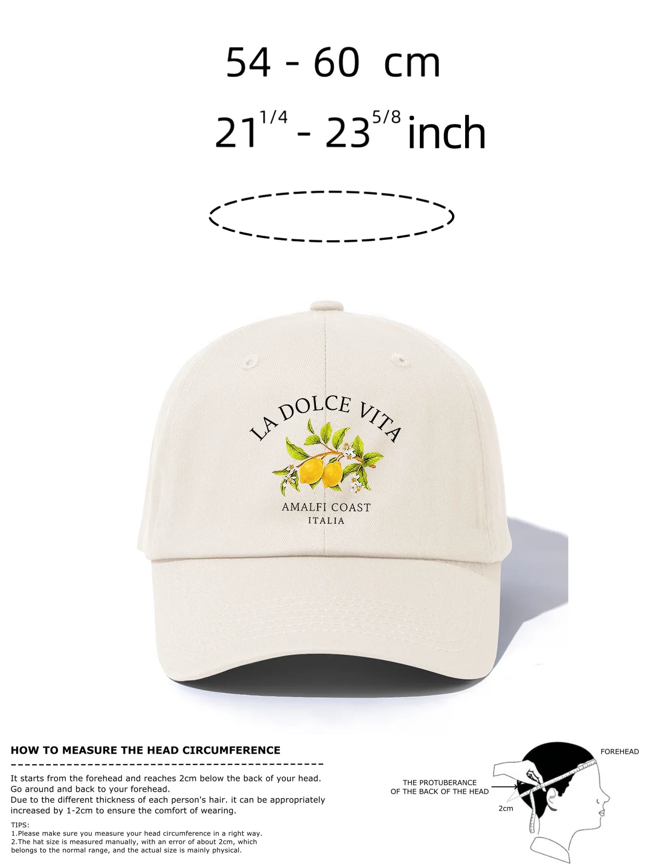 1pc LA DOLCE VITA Print  Baseball Cap for Adults,  Minimalist Retro Style Casual Soft Adjustable Dad Hat, Perfect As Gift