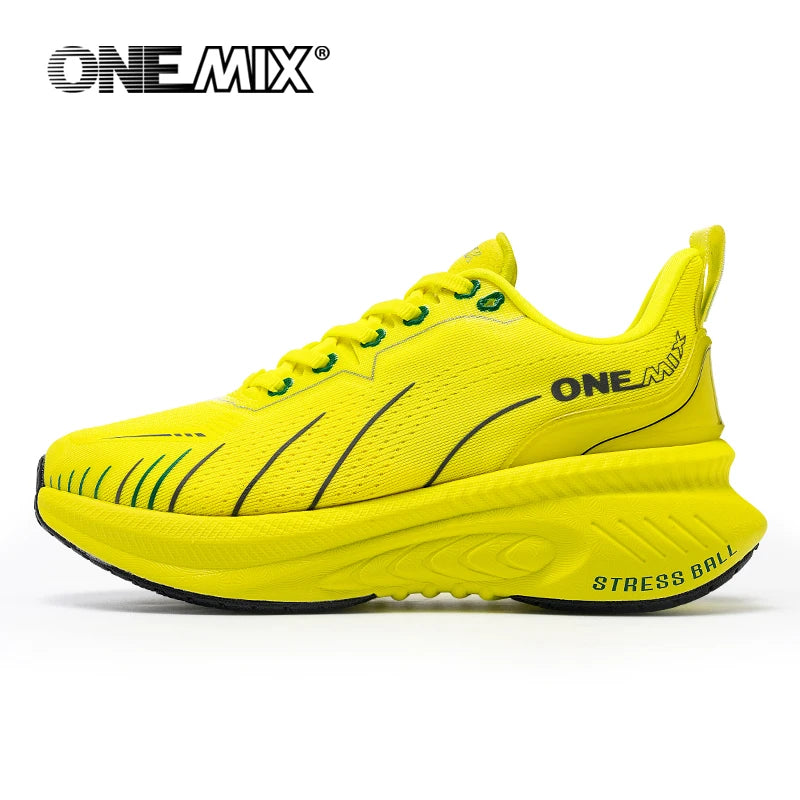 ONEMIX Nouvelles chaussures de course à amorti pour hommes, adaptées aux coureurs intensifs, à lacets, sportives, pour femmes, antidérapantes, d'extérieur, athlétiques, baskets pour hommes