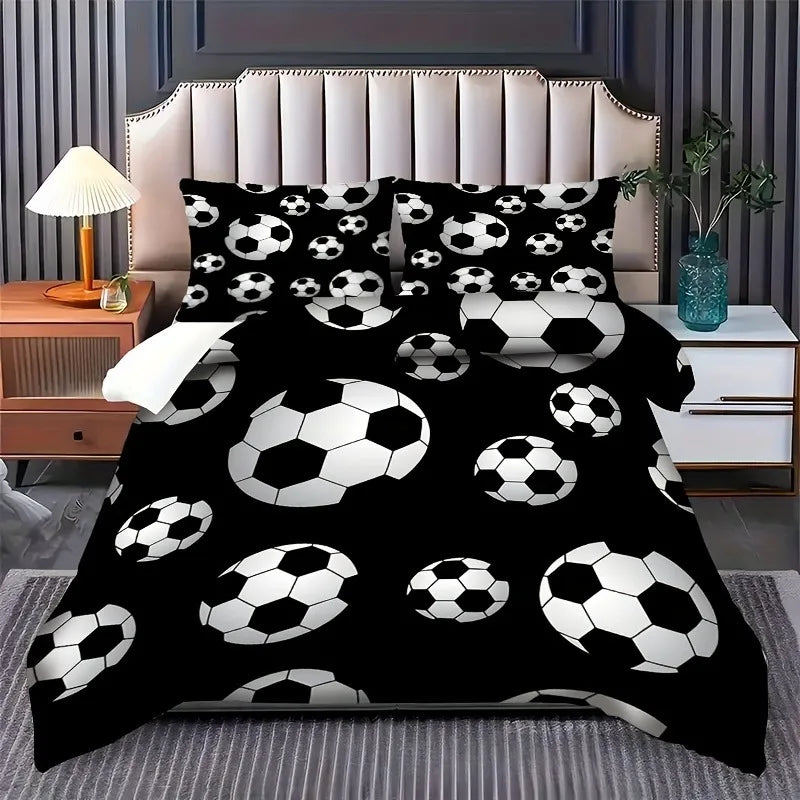 Football Duvet Cover Set Comforter Bedding 3D Children’s Bedding Set 3-Piece 1 Quilt Cover King Size