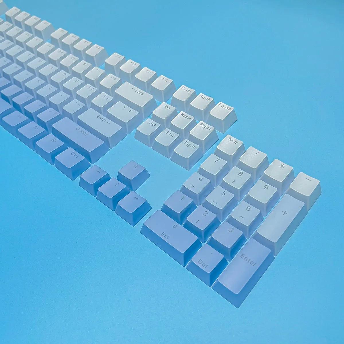 Gradient backlit RGB Gamer Keycaps For Mx Switch Mechanical Keyboard OEM Profile PBT Keycap White Blue ISO Layout Key caps DIY