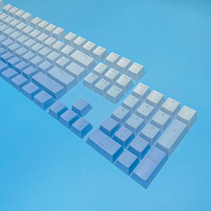 Gradient backlit RGB Gamer Keycaps For Mx Switch Mechanical Keyboard OEM Profile PBT Keycap White Blue ISO Layout Key caps DIY