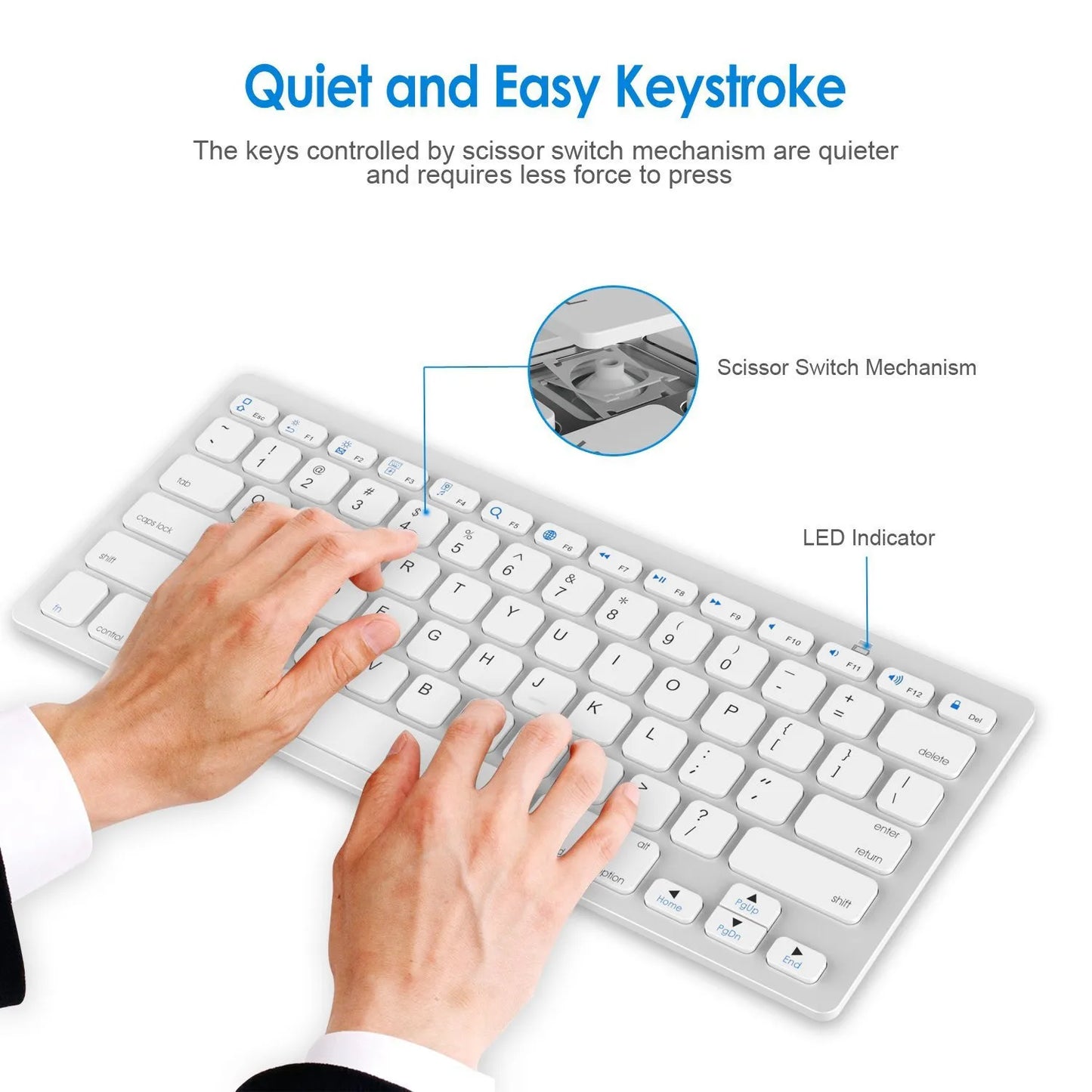 78 Keys Wireless Keyboard Bluetooth-compatible Russian/Korean/Hebrew/Spanish/Arabic for iPad Air Pro for Windows/Android Laptop