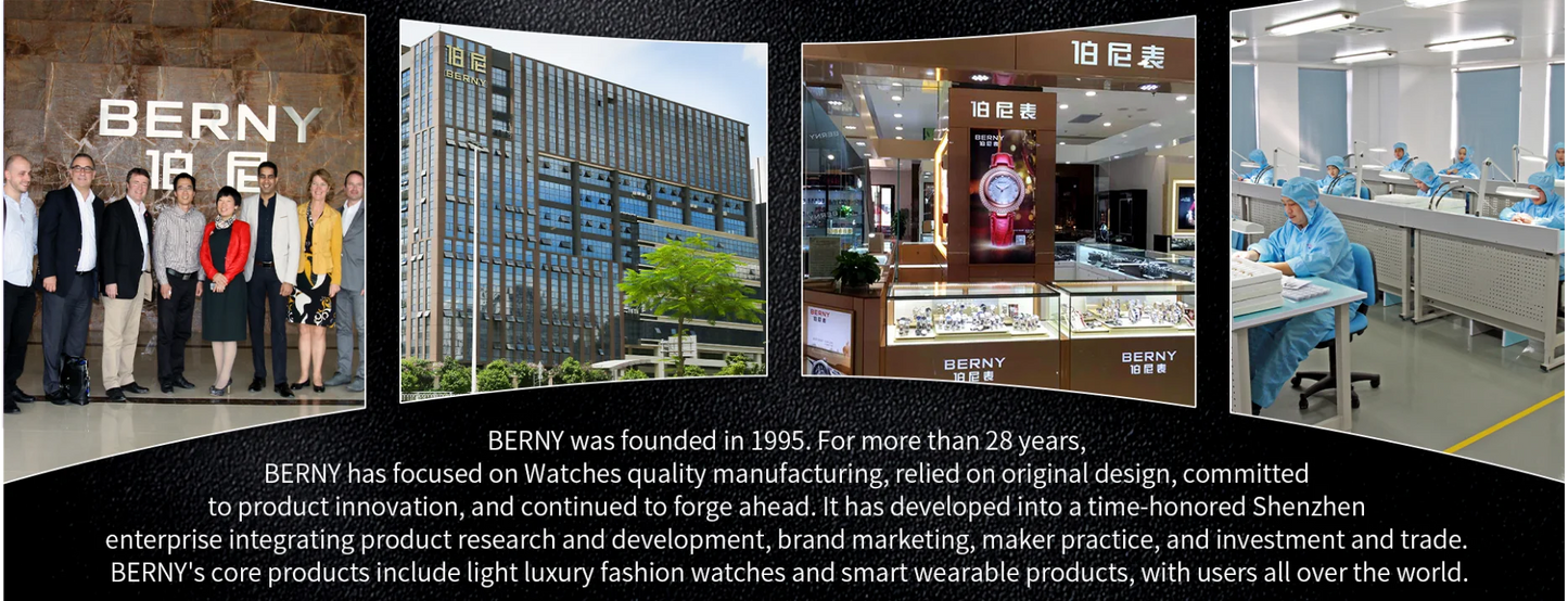 BERNY Watch for Men Rectangle Japan Quartz Wristwatch Waterproof Business Rectangular Dress Male Clock Top Genuine Leather Strap