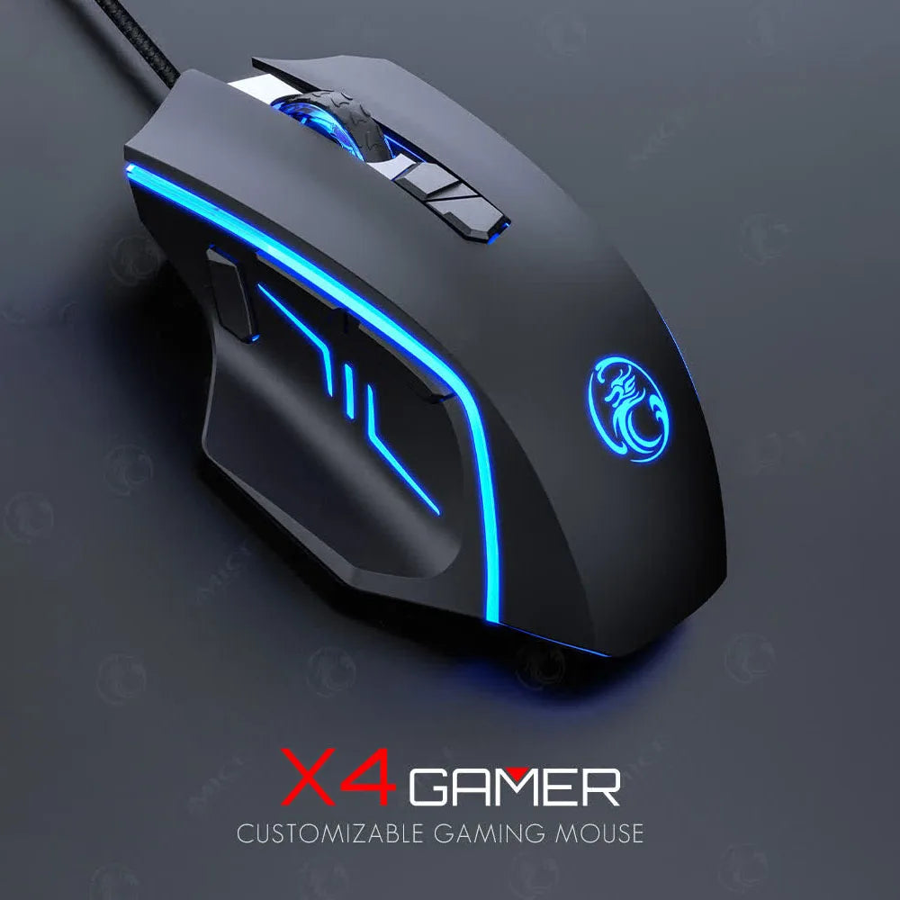 USB Wired Optical Gaming Mouse, 7200 DPI Ergonomic Gaming Mouse with 6 Programmable Buttons for PC, Laptop & Desktop Gaming