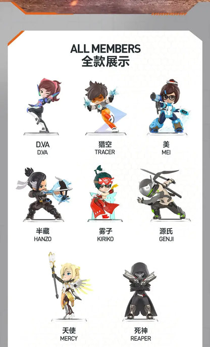 POP MART Seria Overwatch „Play of The Game” – Cutie surpriză originală cu conținut aleatoriu – Figurine drăguțe de anime, ornamente și figurine de acțiune