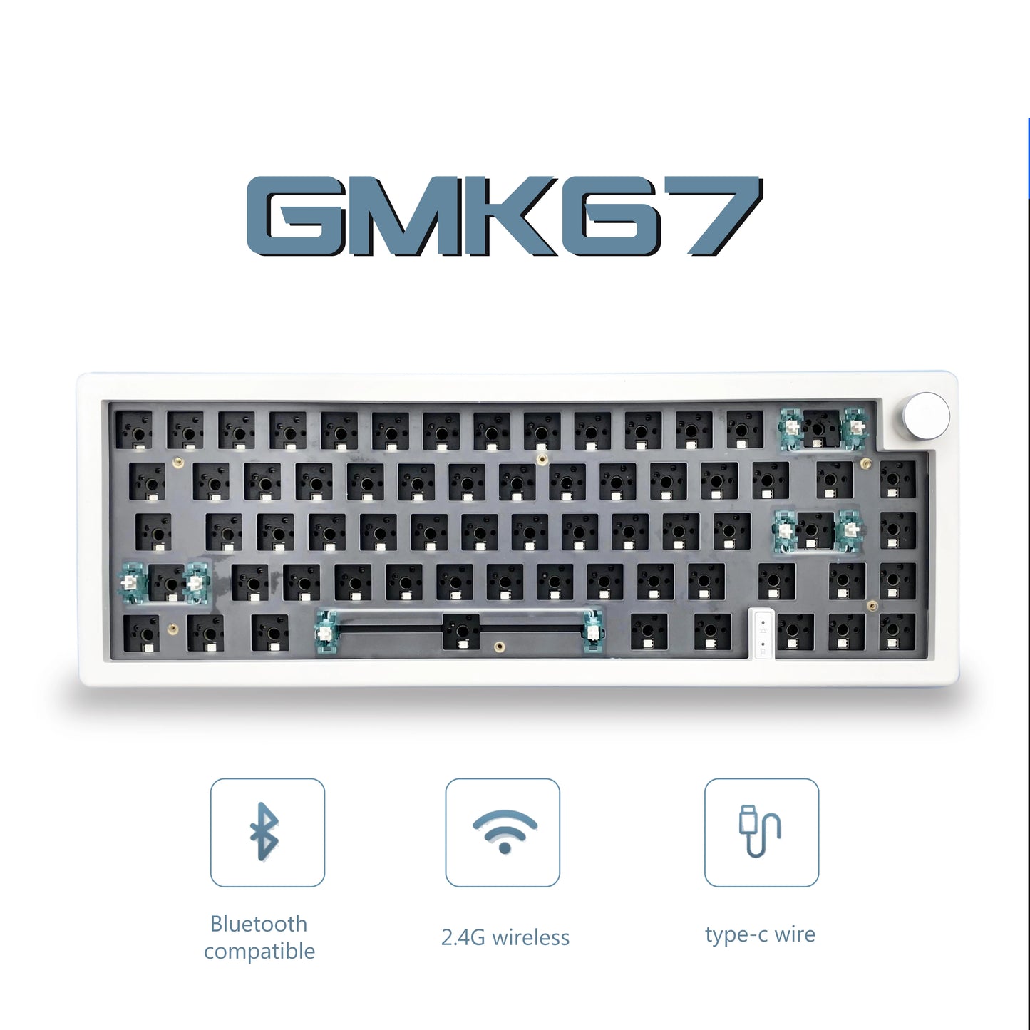 GMK67 Machanical Keyboard KIT Bluetooth 5.0/2.4G Wireless/Wired Gasket-mounted Gaming Keyboard  Customizable Keyboards KIT