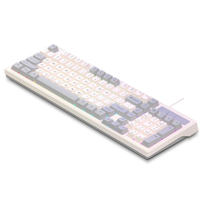 CASEPOKE 98 Keys Mechanical Keyboard for PC Laptop Office Silent Wired Keyboard with Backlit Volume Adjustment Gaming Keyboard