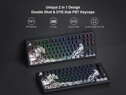 Side-engraved Translucent CHERRY Keycaps PBT Creative Personalized Customized for 60/64/84/98/108 Mechanical Keyboards MX Switch
