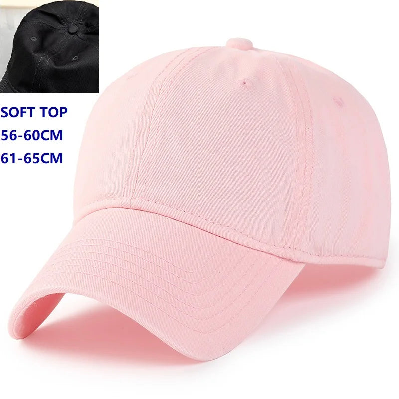 Casquette de baseball pour homme et femme, taille XXL, 100 % coton, grande casquette de baseball pour têtes larges 56-63 cm (23,5"-25,5"), casquette « dad cap » unie et ajustable