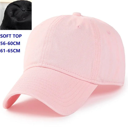 Casquette de baseball pour homme et femme, taille XXL, 100 % coton, grande casquette de baseball pour têtes larges 56-63 cm (23,5"-25,5"), casquette « dad cap » unie et ajustable