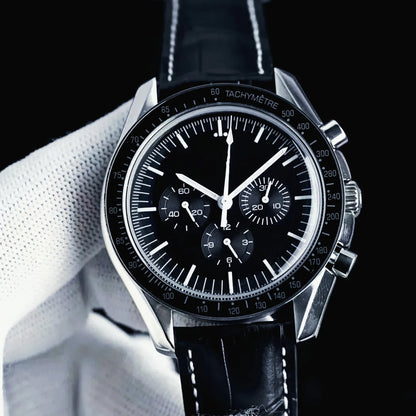 904L Stainless Steel Case, for Men Automatic Mechanical Movement Luxury Watch, Black Blue Leather Ceramic Exquisite Heritage