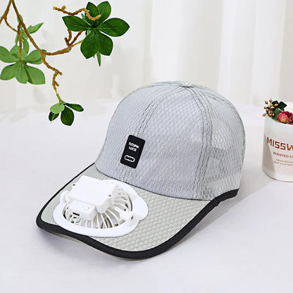 Rechargeable Fan Baseball Net Hat Sun Protection Duck Tongue Breathable Net Hat For Couples Outdoor Travel Men Women mz129