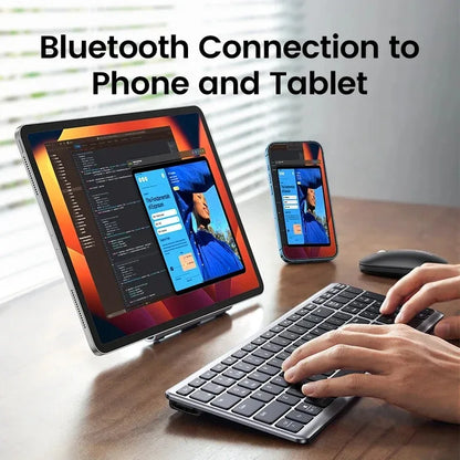 Wireless Keyboard Bluetooth 5.0 Receiver 2.4G English 102 Keycaps For MacBook iPad USB C Rechargeable Keyboard PC Accessories