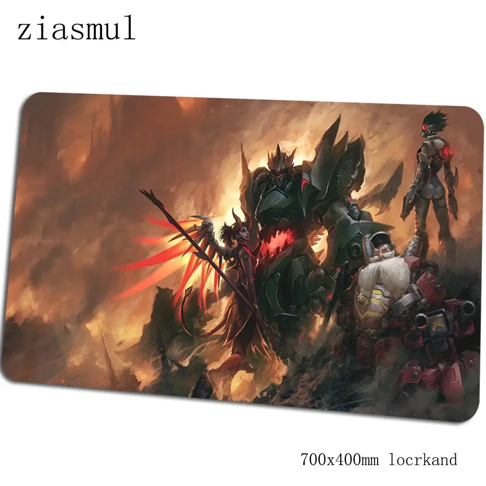 Overwatch muismat – prachtige computermat 70x40cm, grote XL gamingmuismat voor muis en toetsenbord, pc-gamer bureau