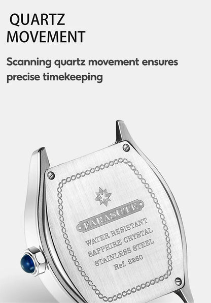 FARASUTE 2024 New 36mm Men's Quartz Watch VH64 Movement Stainless Steel Sports Fashion Sapphire Glass Waterproof Men's Watch