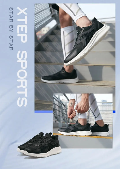 Xtep Men's Running Shoes Sports Shoes Men's Lightweight Shock Absorption Casual Shoes Student Shoes 879119110110