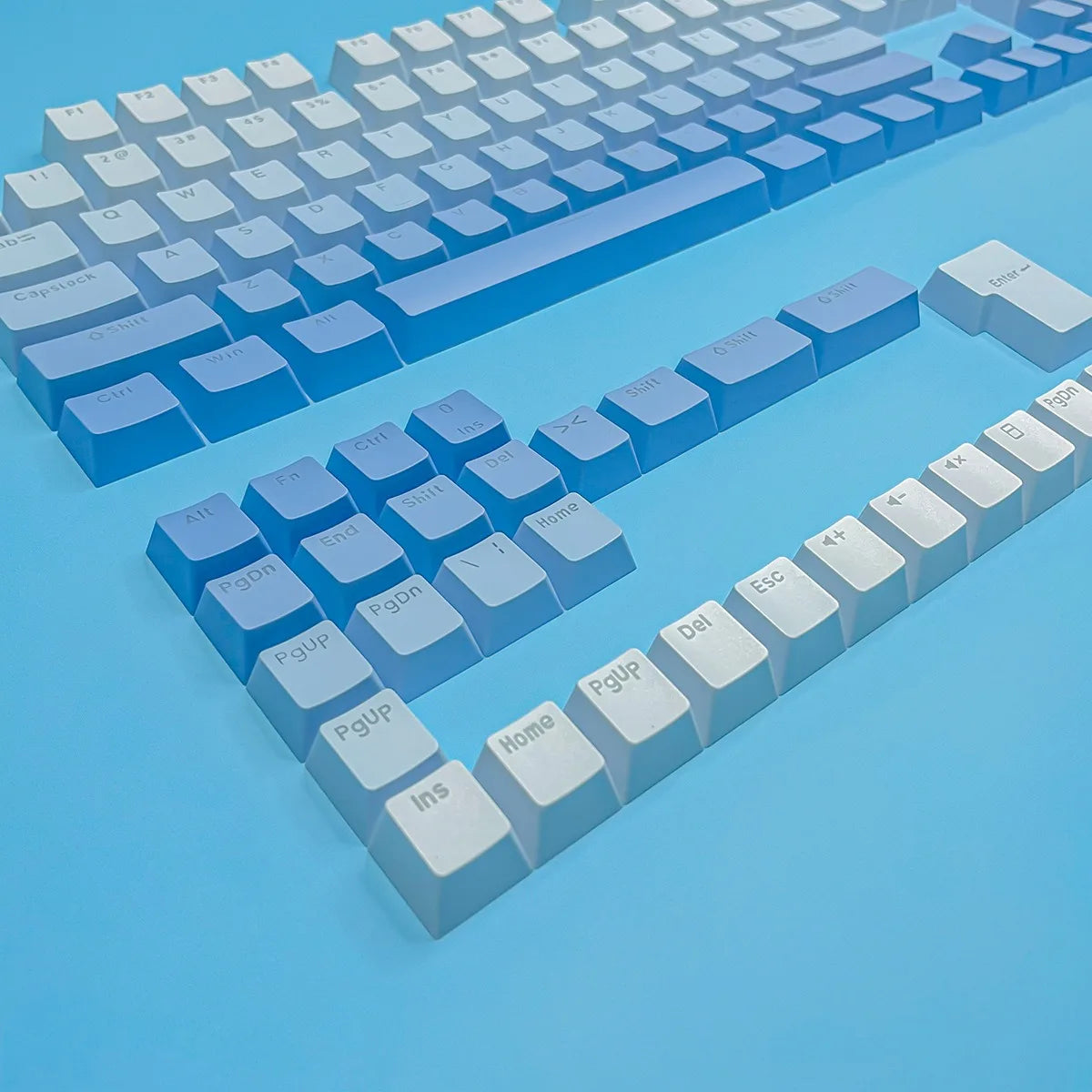 Gradient backlit RGB Gamer Keycaps For Mx Switch Mechanical Keyboard OEM Profile PBT Keycap White Blue ISO Layout Key caps DIY
