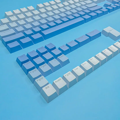 Gradient backlit RGB Gamer Keycaps For Mx Switch Mechanical Keyboard OEM Profile PBT Keycap White Blue ISO Layout Key caps DIY