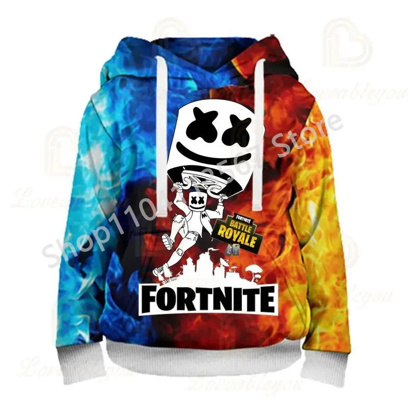 Φούτερ με Κουκούλα Llama Battle Royale F-Fortnited με 3D Εκτύπωση για Άνδρες, Γυναίκες και Παιδιά, Αγόρια και Κορίτσια, Streetwear Πουλόβερ, Πράσινα Τοπ