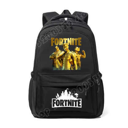 Fortnite-Kinderrucksack, tragbar, mit großem Fassungsvermögen, Schulranzen für Schüler, Schultertasche mit Cartoon-Print, Schulzubehör für Jungen, Geschenk