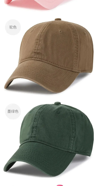 New Solid Color Big Size 63cm Soft Cotton Baseball Caps Men Classic Plus Snapback Cap Ladies High Quality Golf Sun Hat  59-62cm