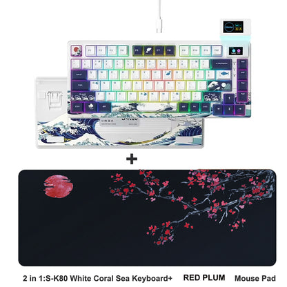 Womier S-K80 75% Keyboard with Color OLED Display Mechanical Gaming Keyboard Hot Swap Keyboard Gasket Mount RGB Custom Keyboard