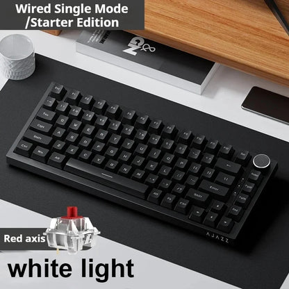 Ajazz Ak820 Pro Fessional Mechanical Keyboard Tft Screen Multifunctional Knob Game Keyboard 3 Mode Hot Plug Rgb Pad Office Gift