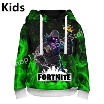 Φούτερ με Κουκούλα Llama Battle Royale F-Fortnited με 3D Εκτύπωση για Άνδρες, Γυναίκες και Παιδιά, Αγόρια και Κορίτσια, Streetwear Πουλόβερ, Πράσινα Τοπ