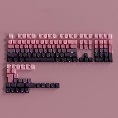 OEM Profile Gradient Side Printed Shine Through Keycaps PBT Double Shot Keycap For Mechanical Gamer Keyboard Black Gray Key Caps