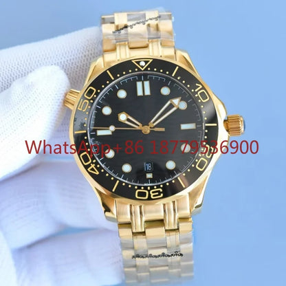 2026 High Quality Men's 904l Stainless Steel Automatic Mechanical 42mm Ceramic Watch Ring Watches Customized