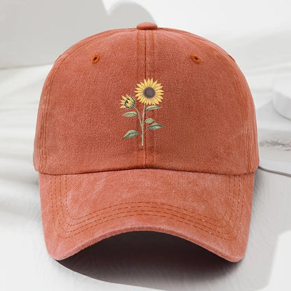 Retro saulėgrąžų rašto beisbolo kepurė „Dad Hat“, tinkanti lauko sportui, žvejybai ir stovyklavimui, žygiai
