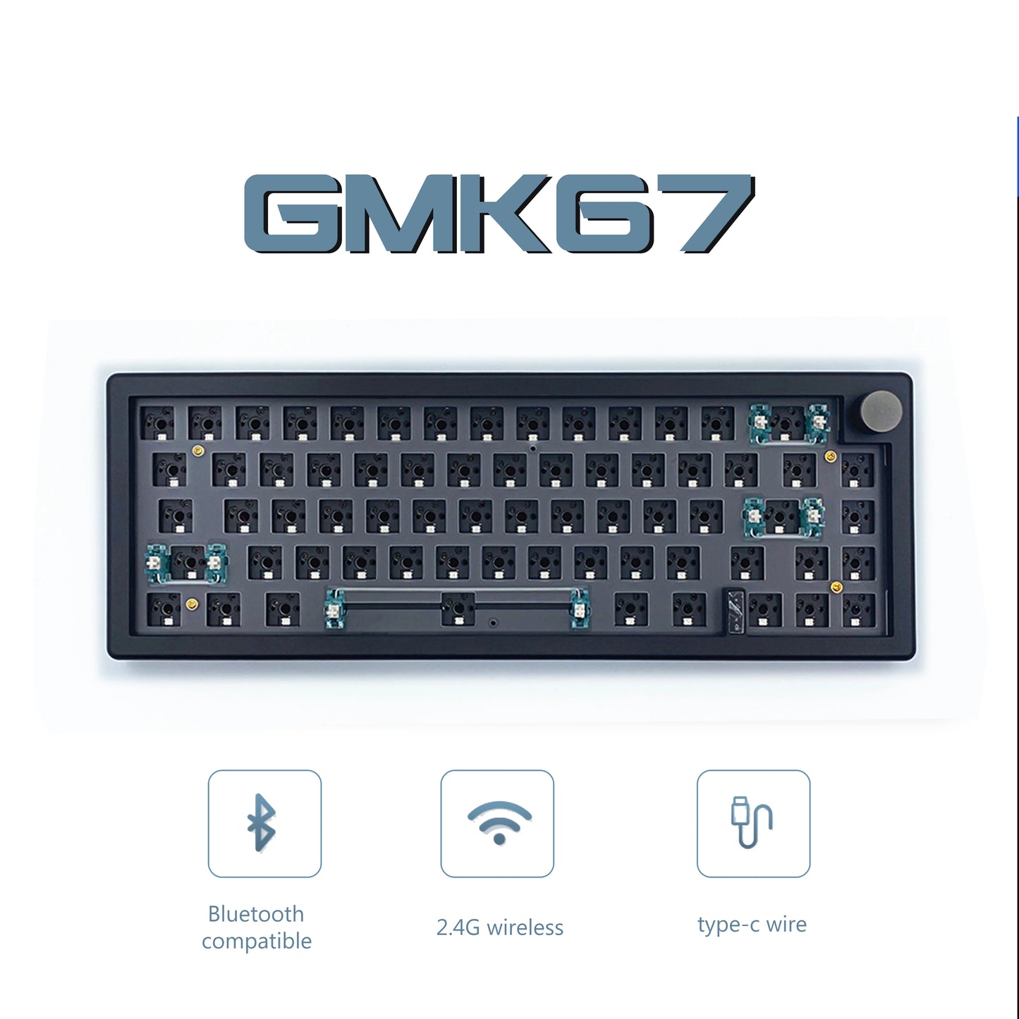 GMK67 Machanical Keyboard KIT Bluetooth 5.0/2.4G Wireless/Wired Gasket-mounted Gaming Keyboard  Customizable Keyboards KIT